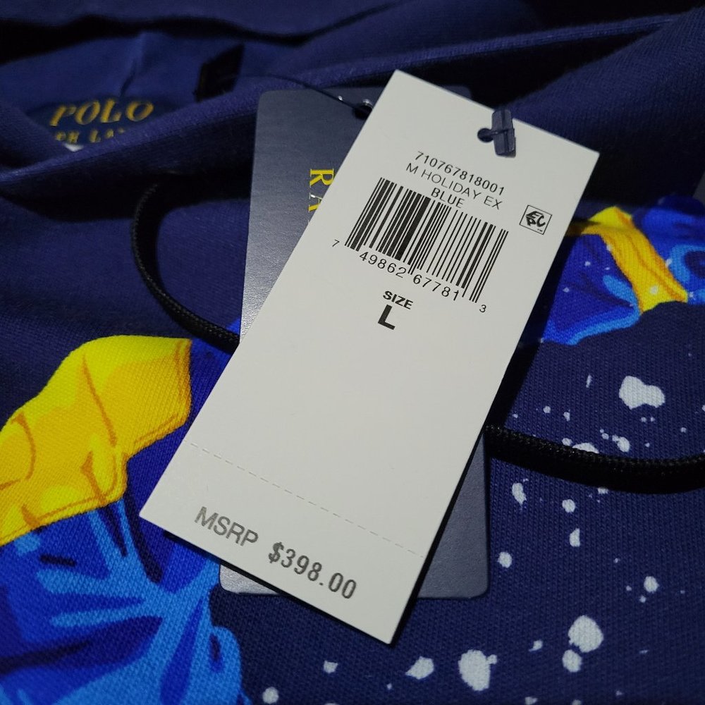 Polo Ralph Lauren Alpine Skier Skiing Team Hoodie Blue Large Racing PRL1 Down - Picture 12 of 12